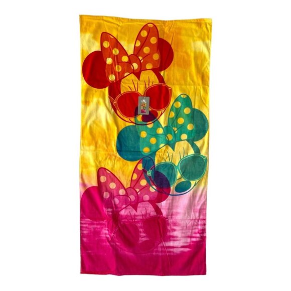 Disney Store Minnie Mouse Colorful Beach Towel - Picture 1 of 3